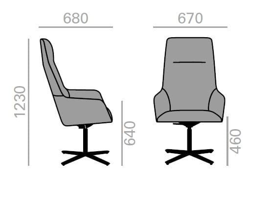 4-спицевое кожаное мягкое рабочее кресло с высокой спинкой Andreu World Alya Executive ARCH-00047661 - Вид №1
