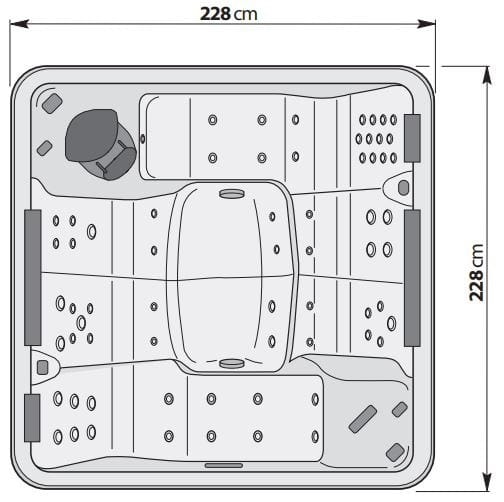 Мини-бассейн с гидромассажем на 6 мест с хромотерапией Kinedo A600 ARCH-00134394 - Вид №2
