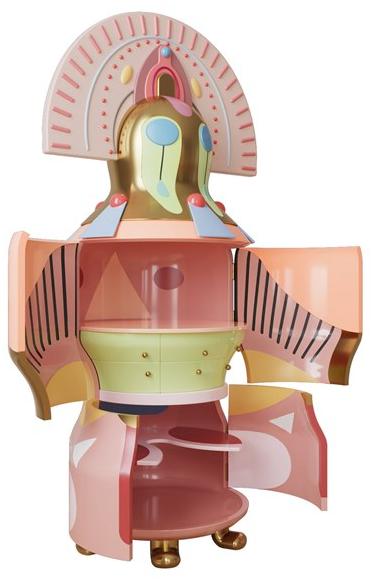 Scarlet Splendour Буфет из лакированной фанеры с распашными дверцами I danzatori Ch01 - Вид №1