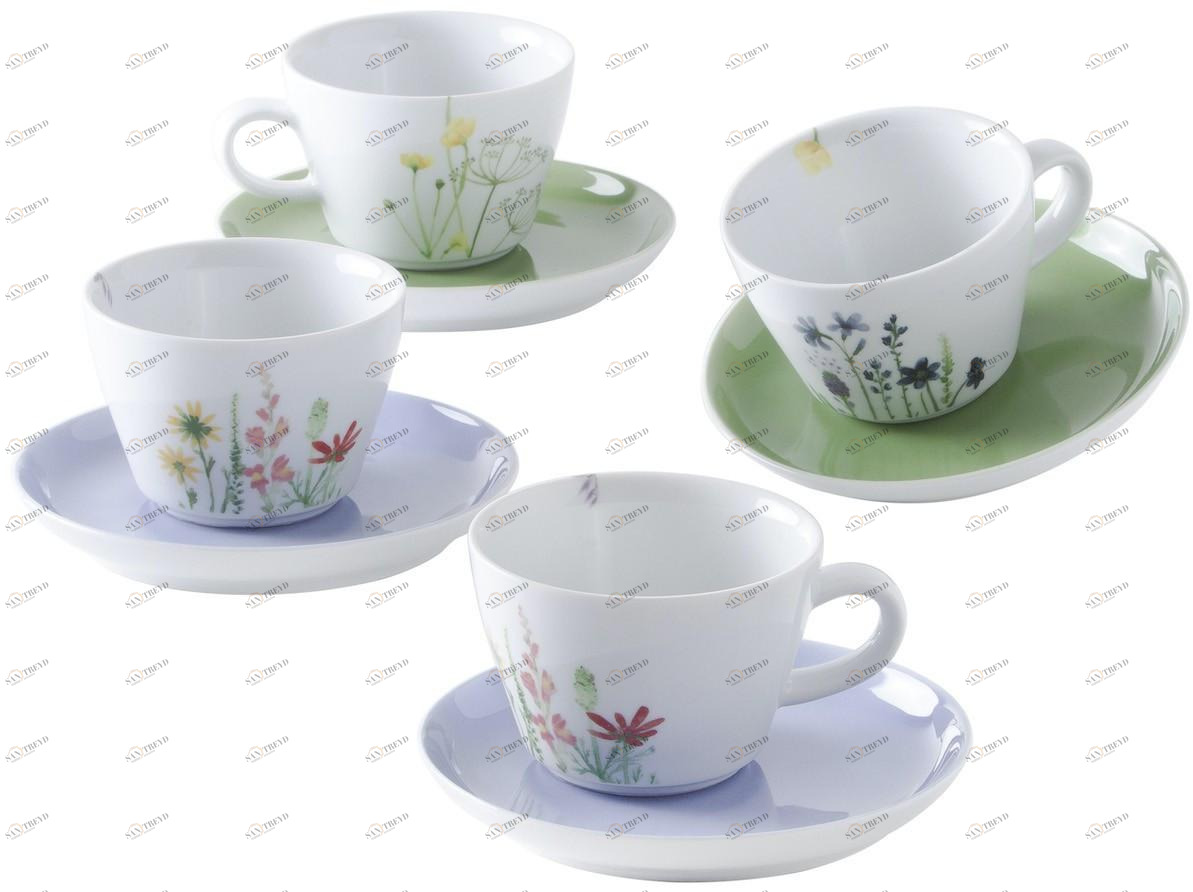 39G230A50001C MG Wildflower cappuccinoset 8tlg. Пять чувств синий / красный Kahla-porzellan 