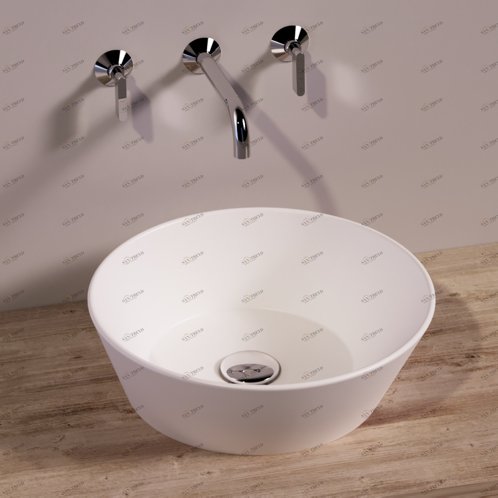 WA01BIANCOMATT Накладная раковина на столешницу  круглая Simas 