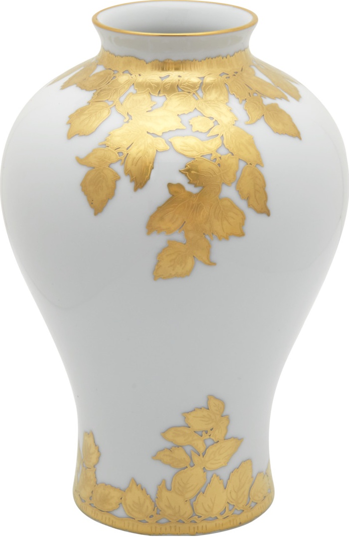 10639557 Haviland Ваза "Золотой лист" 22см (белая) Фарфор 