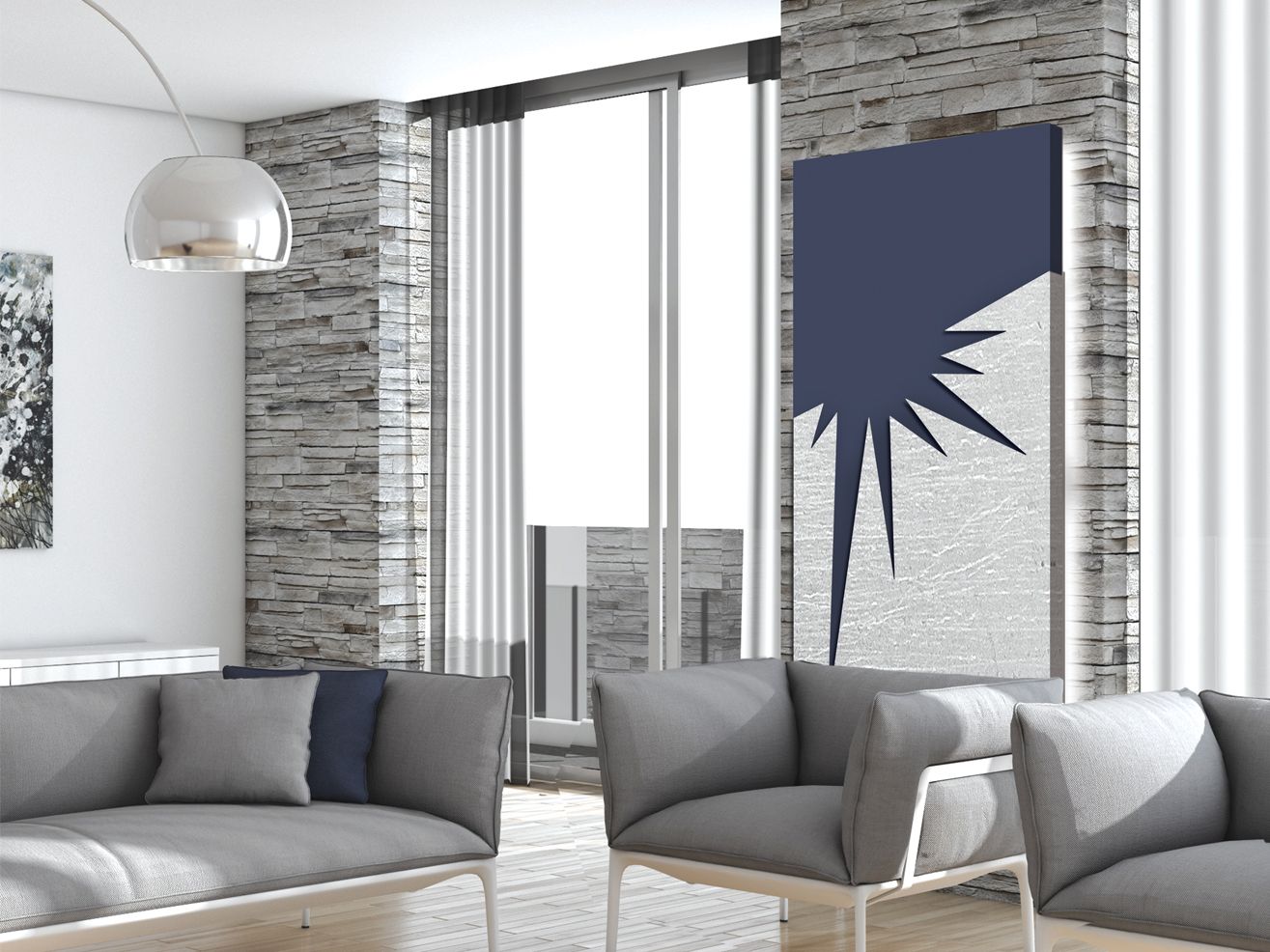 Алюминиевый полотенцесушитель Termo Design двойная пластина-серебряная фольга ARCH-00064706 - Вид №1