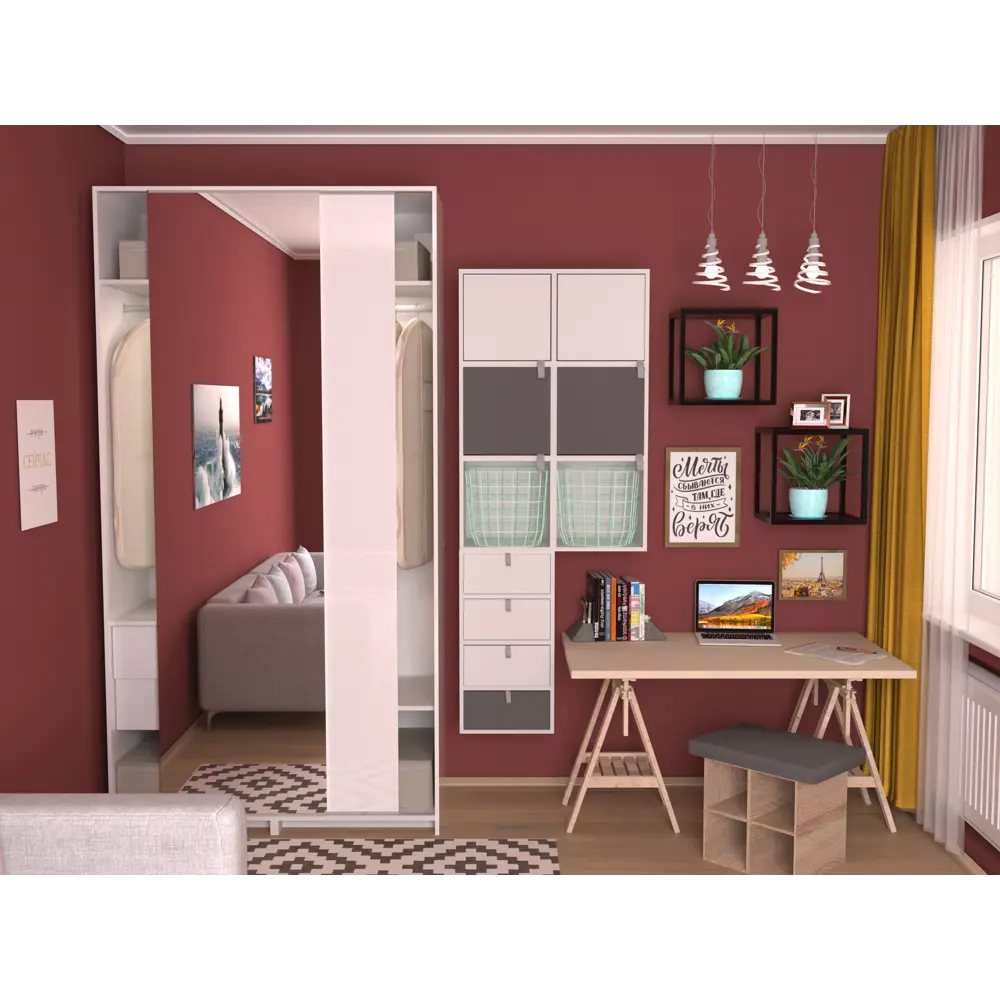 Стеллаж КУБ 2 секции 36х70.5х32 см ЛДСП цвет белый Santreyd STLM-2011442 - Вид №6