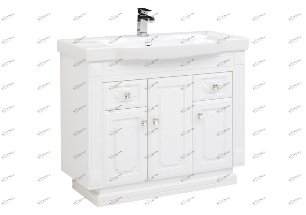 Тумба с раковиной Aquanet Фредерика 100 белый 0016996700155874