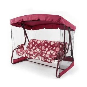 Качели садовые Greengard Эдем 3-х местные бордовый/коричневый