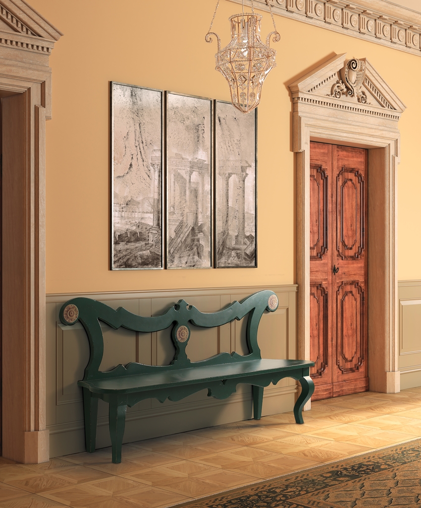 T1125 Tifernoit Скамья сабля с закругленными ножками Ingresso  - Вид №1