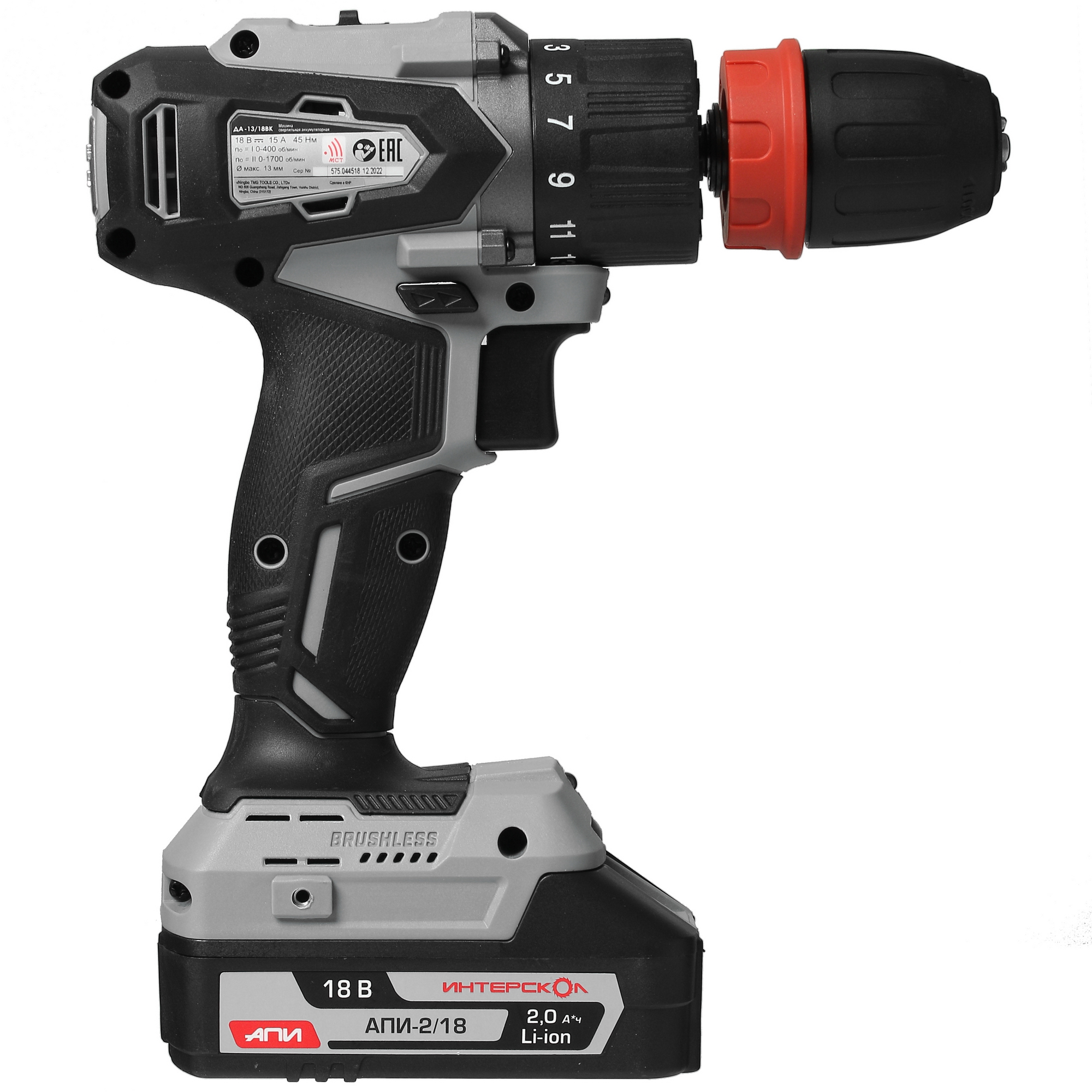 Дрель-шуруповерт Интерскол ДА-13/18ВК КОМБИ АПИ 18V 5085907 STDN-0020194 - Вид №1