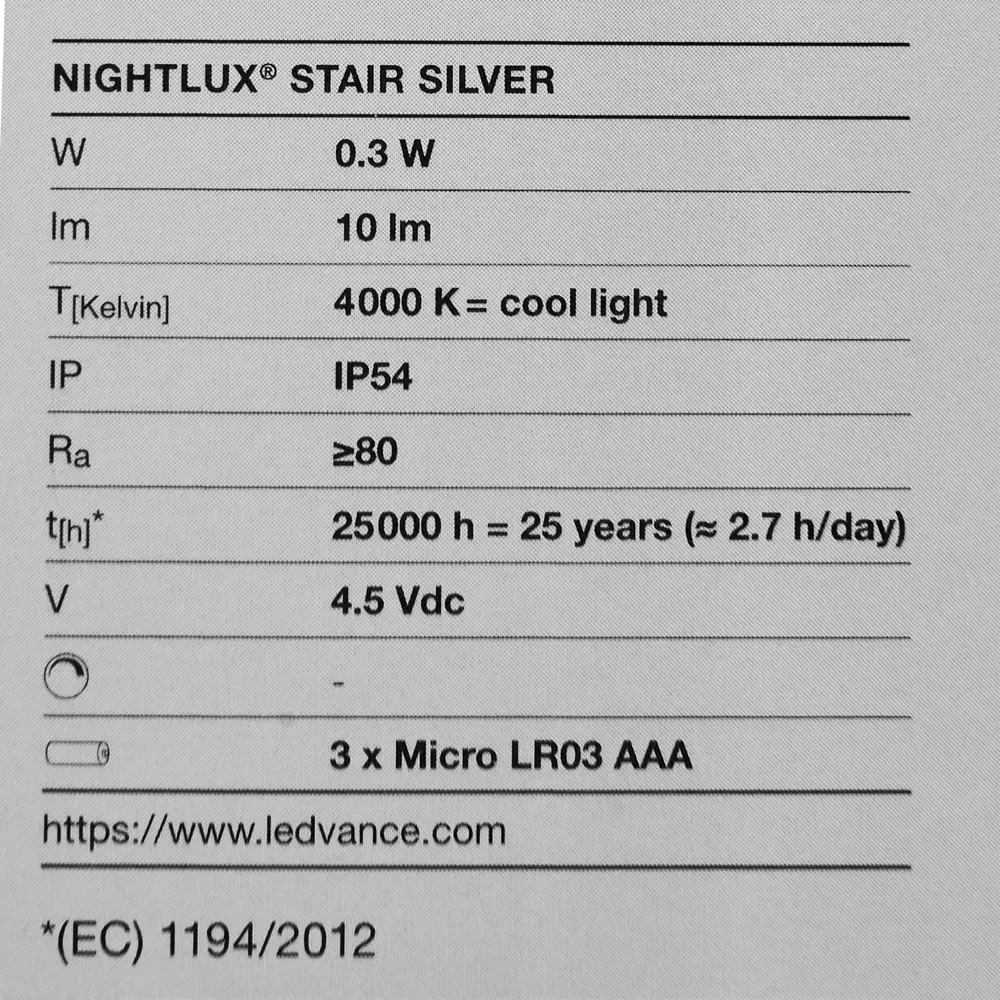 Светильник светодиодный Ledvance Nightlux Stair на батарейках крепление на клей, цвет серый STLM-2098396 - Вид №5