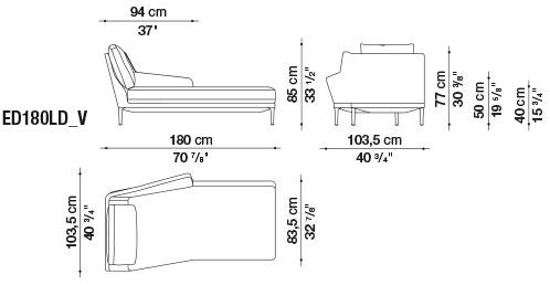 B&B Italia Диван из ткани с шезлонгом Édouard EDOUARD sun-id-1511183 - Вид №13