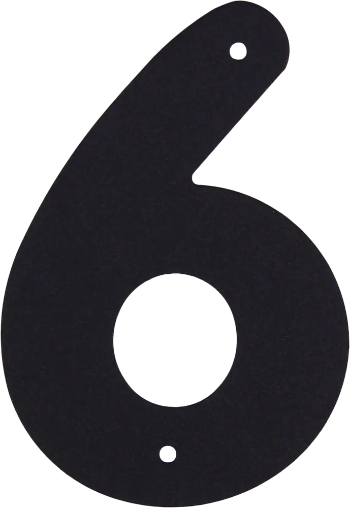 Большая настенная цифра «6» Larvij - черная сталь для интерьера 18284865