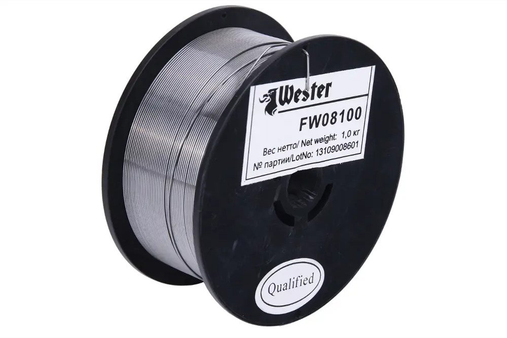 90190186 Проволока сварочная WESTER FW 08100 0.8 мм 1кг, флюсовая/порошковая, катушка 100 мм STLM-0841480