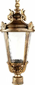 Уличный светильник на опору освещения 48х23х23 см черное золото "Прага" 11362 FERON ПОД СТАРИНУ, ФОНАРЬ 00-3955774 Золото