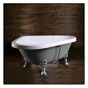 Ванна Akcjum Camelia WR-07-05-Ch-M угловая серая с хромированными ножками
