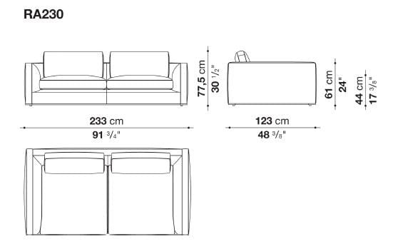 3-местный кожаный диван B&B Italia Ричард ARCH-00026299 - Вид №2