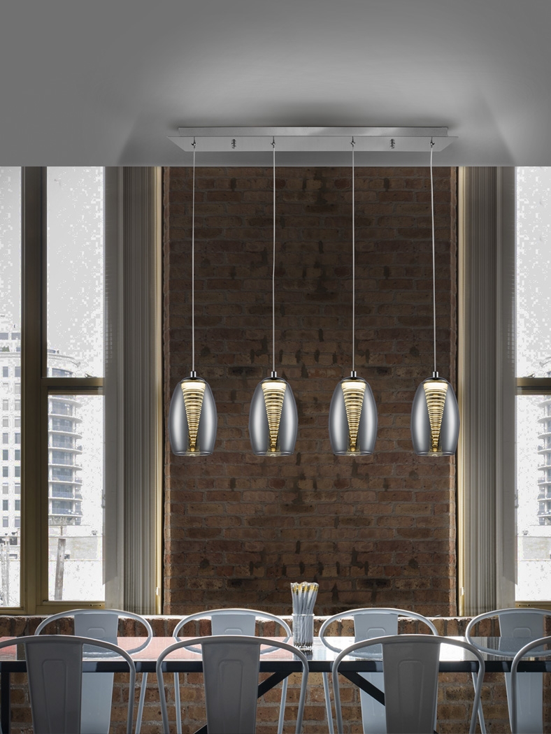 069114 Подвесной светильник 4L LED хром Schuller Nebula