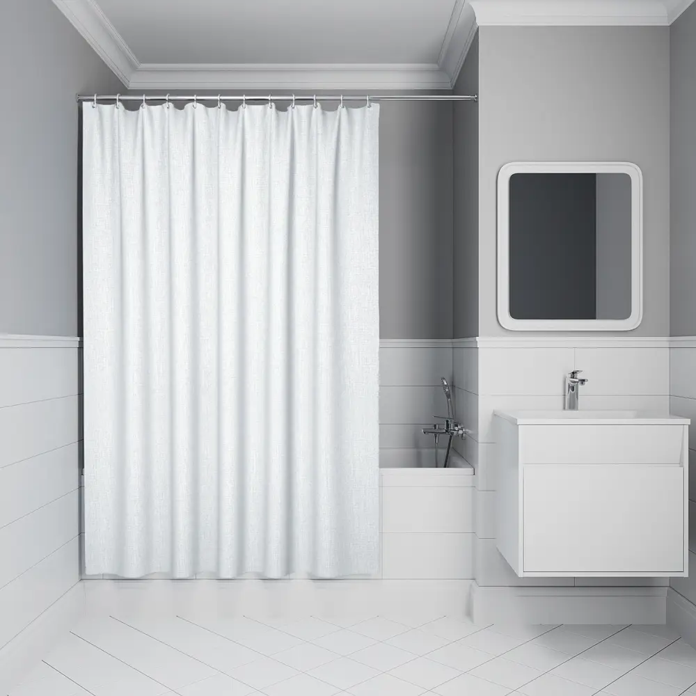 Штора для ванной Iddis Base LM03P18i11 200x180 см полиэстер цвет белый STLM-2025608