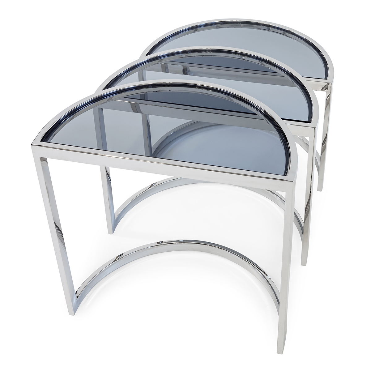 450220-90 ABHIKA Боковой столик JUDE SET 3PCS H38 / 46/54 BLACK  - Вид №1