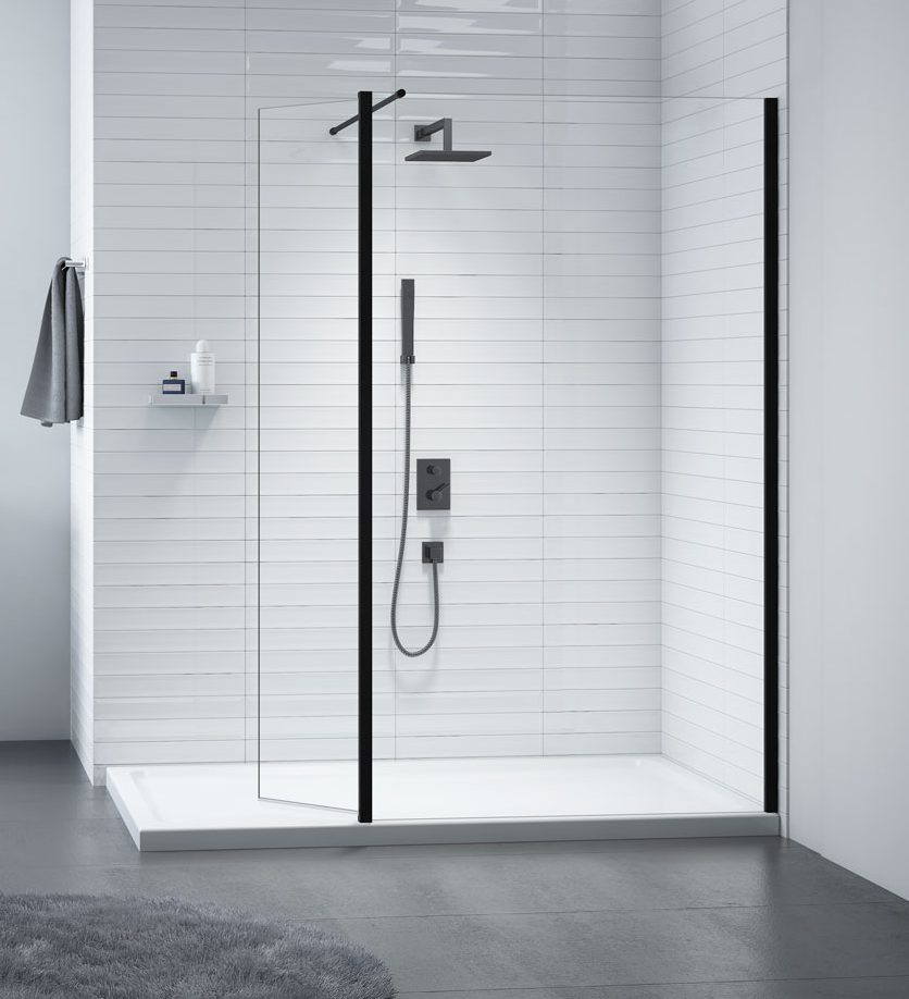 Душевая перегородка BLKSW1000 Merlyn Black Черный - Вид №3