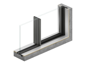 Алюминиевое встроенное раздвижное окно