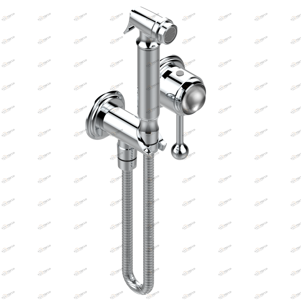 A2F-5840/MBG Комплект для душа, включающий смеситель, армированный шланг 1 м 25 см, ручной душ с курковым распылителем, выход из стены и предохранительный запорный клапан Thg-paris Naïade Хром A2F 5840/MBG A02 CAT.A