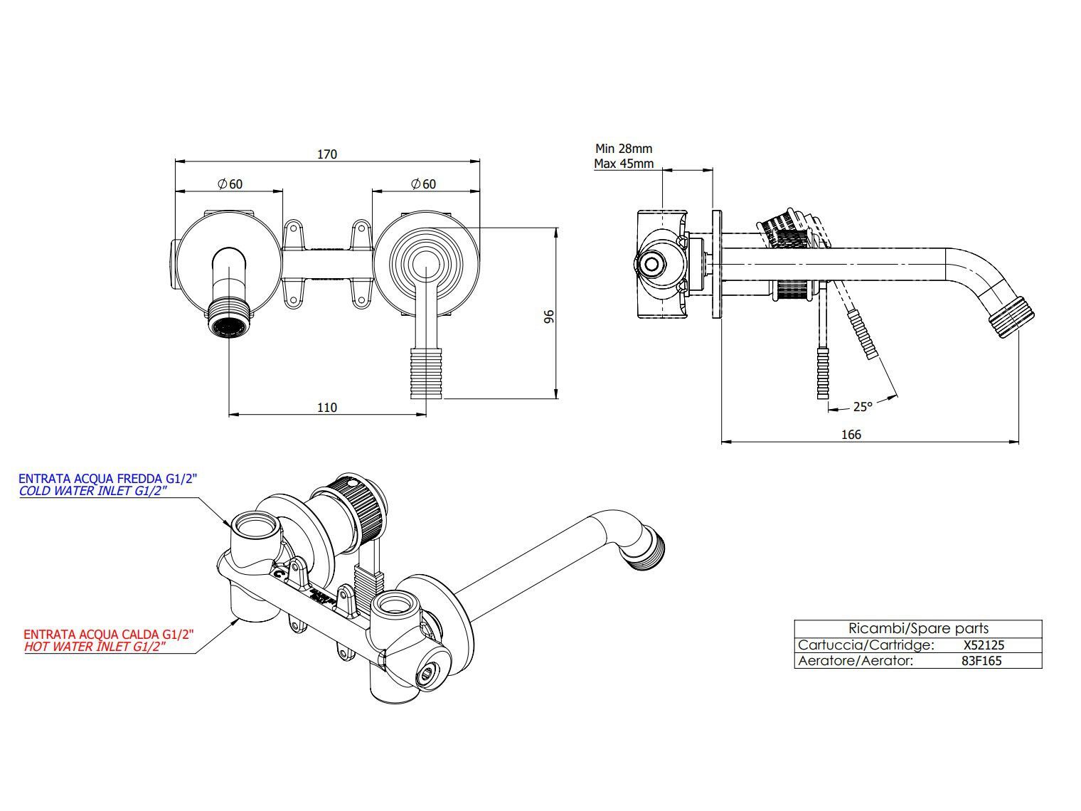Настенный смеситель для раковины Remer Rubinetterie ателье ARCH-00099434 - Вид №2