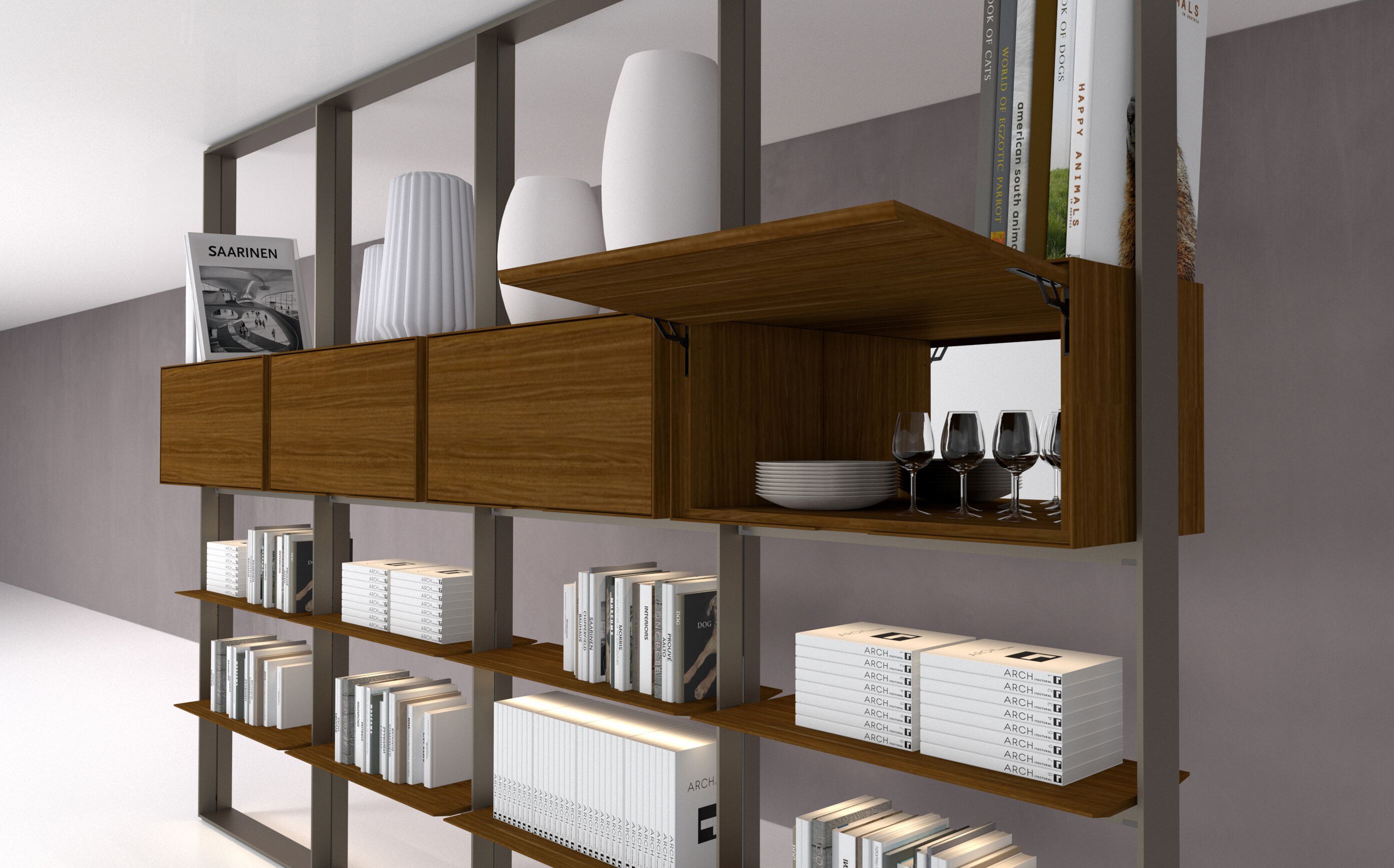 Экструдированный алюминиевый книжный шкаф B&B Italia FLAT.C FRAME ARCH-00061922 - Вид №6