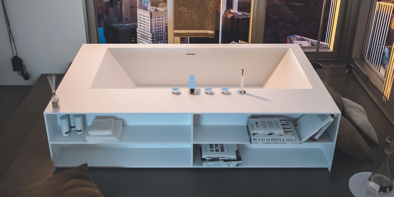 Moma Design Ванна из Corian 1800х920х500 Tank Square Book 3 белая TS030185038 - Вид №1