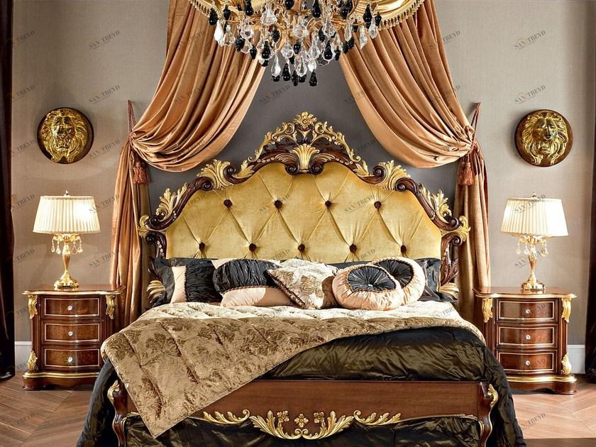 Modenese Gastone Двуспальная кровать с высоким изголовьем с тафтинговым изголовьем Bella vita sun-id-1458081