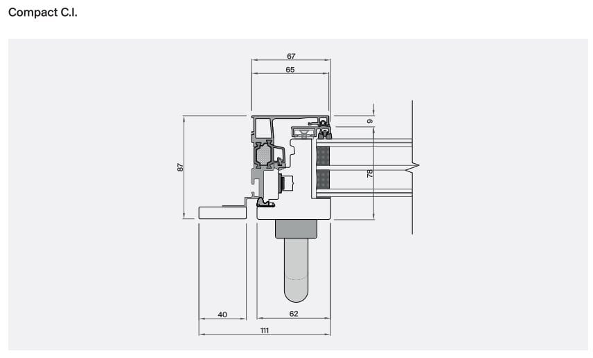 Минимальное деревянное окно-алюминий Impronta COMPACT ARCH-00005865 - Вид №6