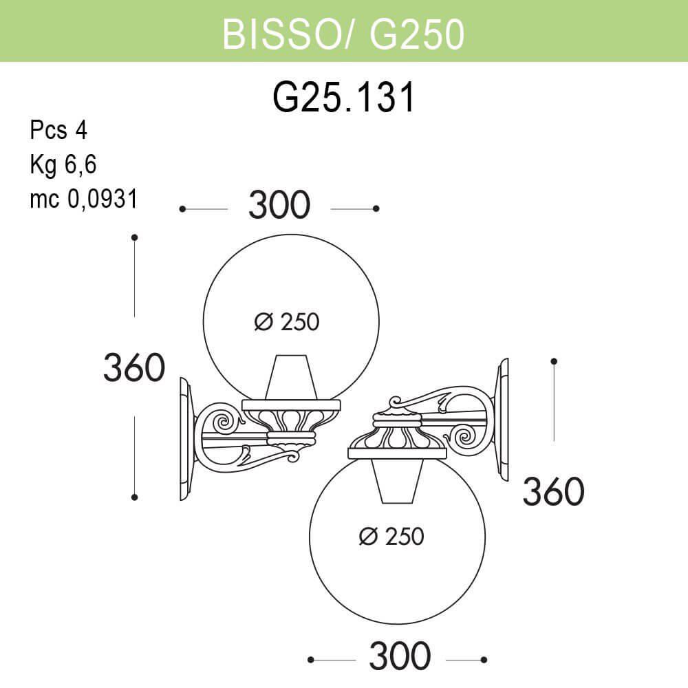 Уличный настенный светильник Fumagalli Bisso/G250 G25.131.000.AYE27 FUMAGALLI BISSO, G250 271791 Черный  - Вид №1