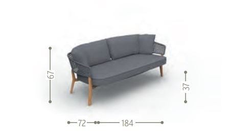 2-местный съемный садовый диван Talenti Moon Teak ARCH-00031645 - Вид №5