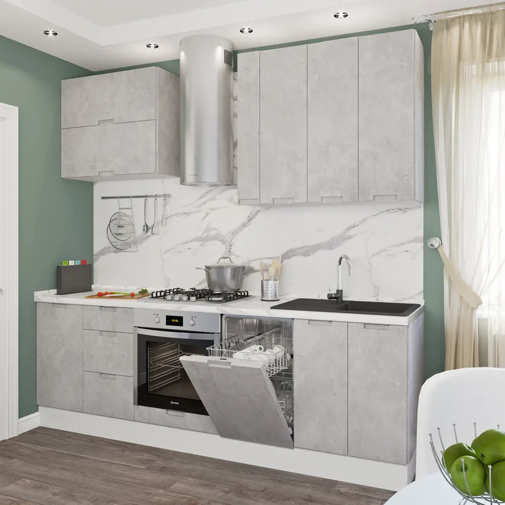 Фасад для кухонного шкафа Берлин 44.7x76.5 см Delinia ID МДФ цвет серый STLM-2194006 - Вид №10