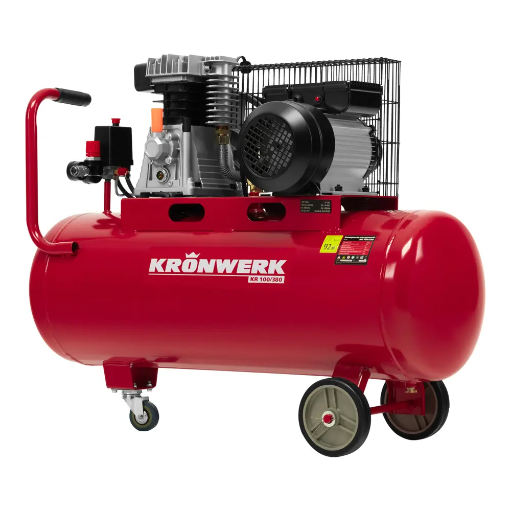 Компрессор сетевой ременной масляный Kronwerk 58106, 100 л 380 л/мин STLM-2196351 - Вид №2