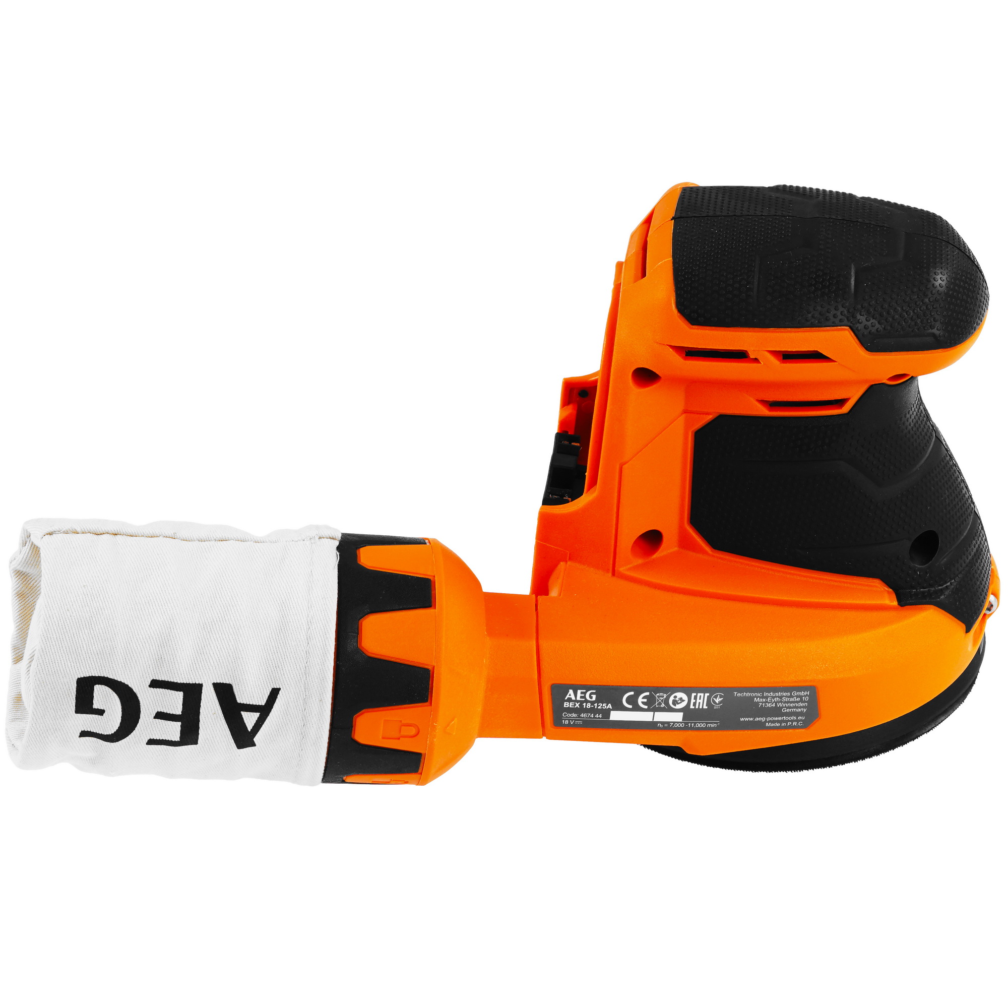 Эксцентриковая шлифмашинка AEG BEX18-125-0 PRO 18V  , Без ЗУ, Без АКБ 5481005 STDN-0081591 - Вид №3