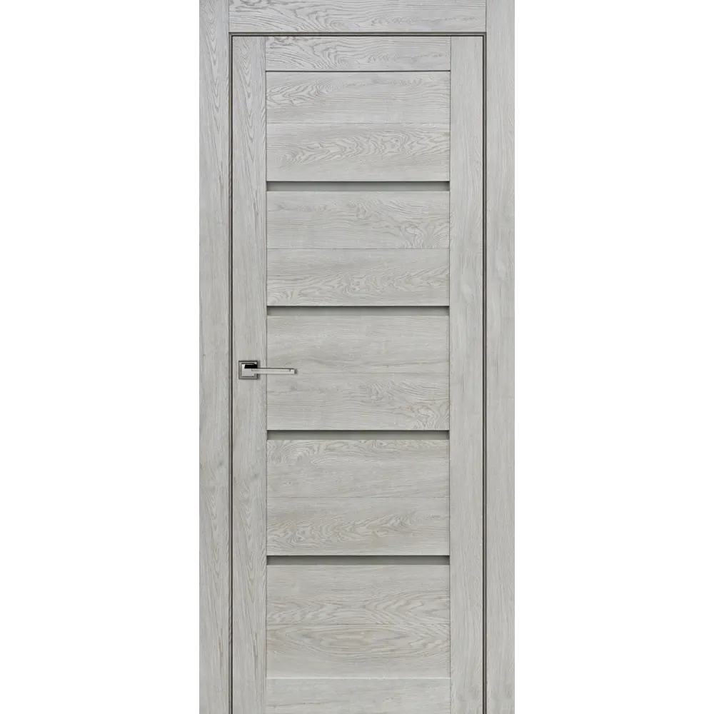 Комплект двери Тренд горизонтальный со стеклом 60x200 см Hardflex серый с добором 200 мм ПРИНЦИП STLM-2028509