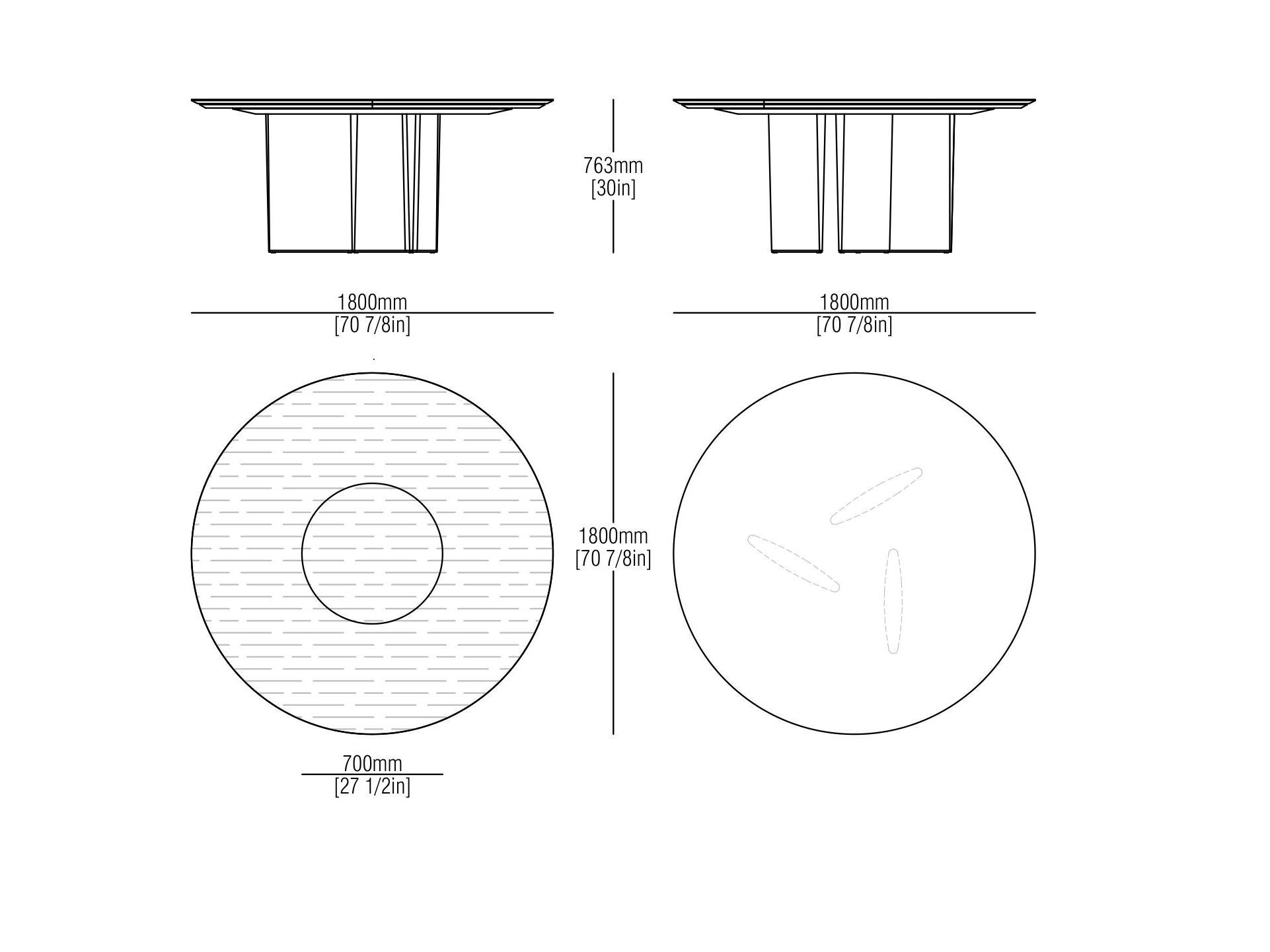 Круглый мраморный стол с Lazy Susan MisuraEmme ALA NEW ARCH-00120208 - Вид №10