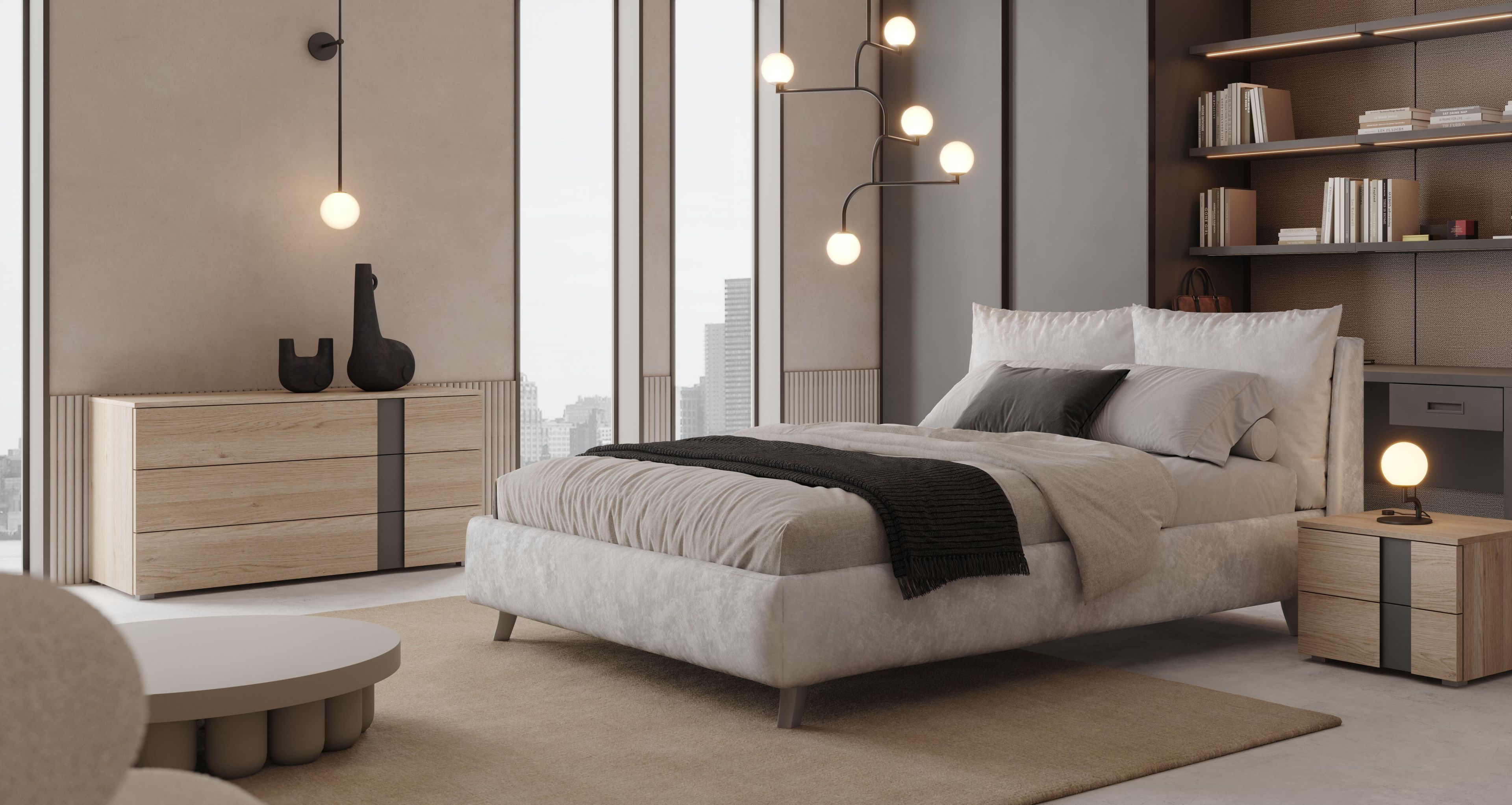 Двуспальная кровать с кожаной обивкой Giessegi DALTON ARCH-00063958 - Вид №2