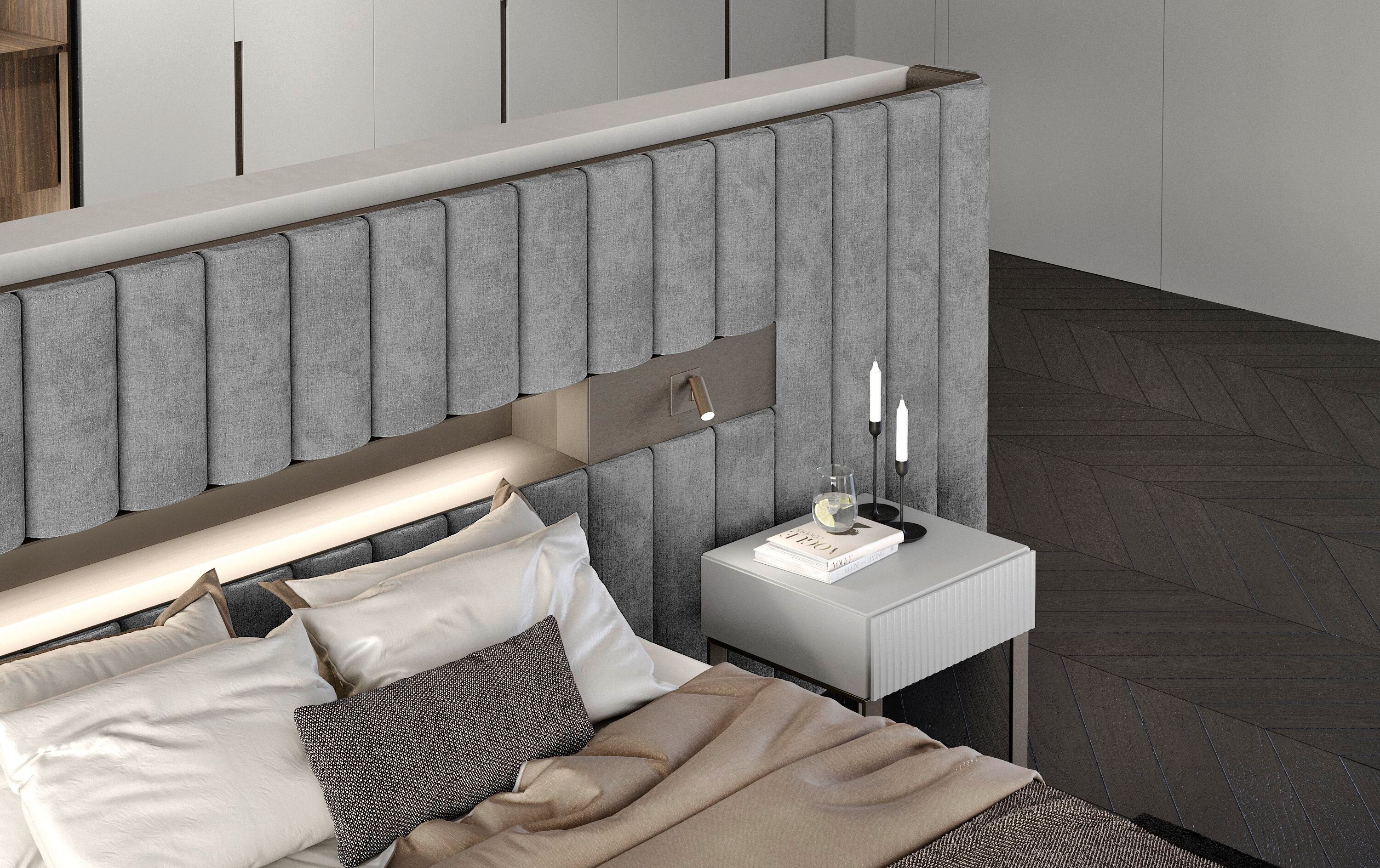 Двуспальная мягкая кровать из ткани Olivieri дресс-код ARCH-00076369 - Вид №11