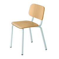 Hull 627 Стул со стальным каркасом на 4 ножках. Сиденье и спинка из бука (тисненая отделка). Et al. Hull