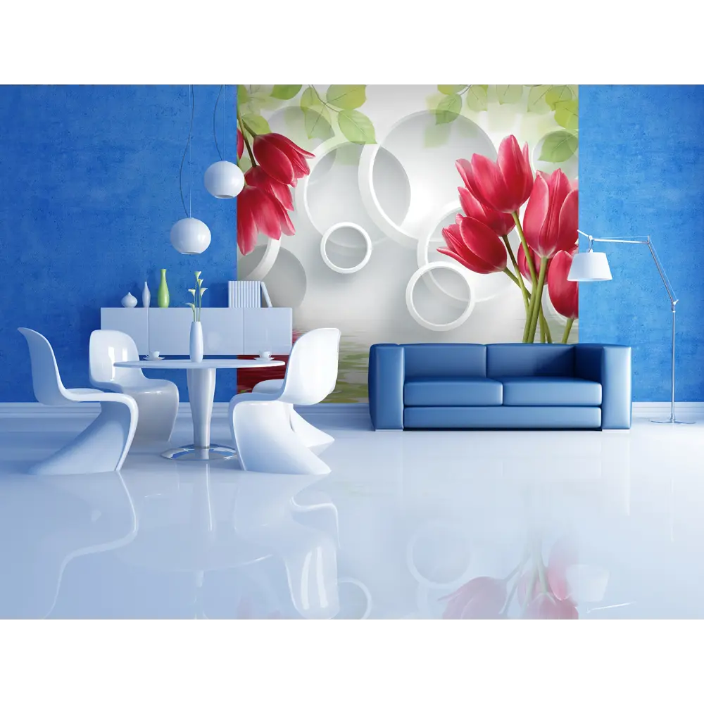 Фотообои 3D Flizart «Красные тюльпаны», флизелиновые, 300x280 см FBRUSH STLM-2196694 - Вид №3