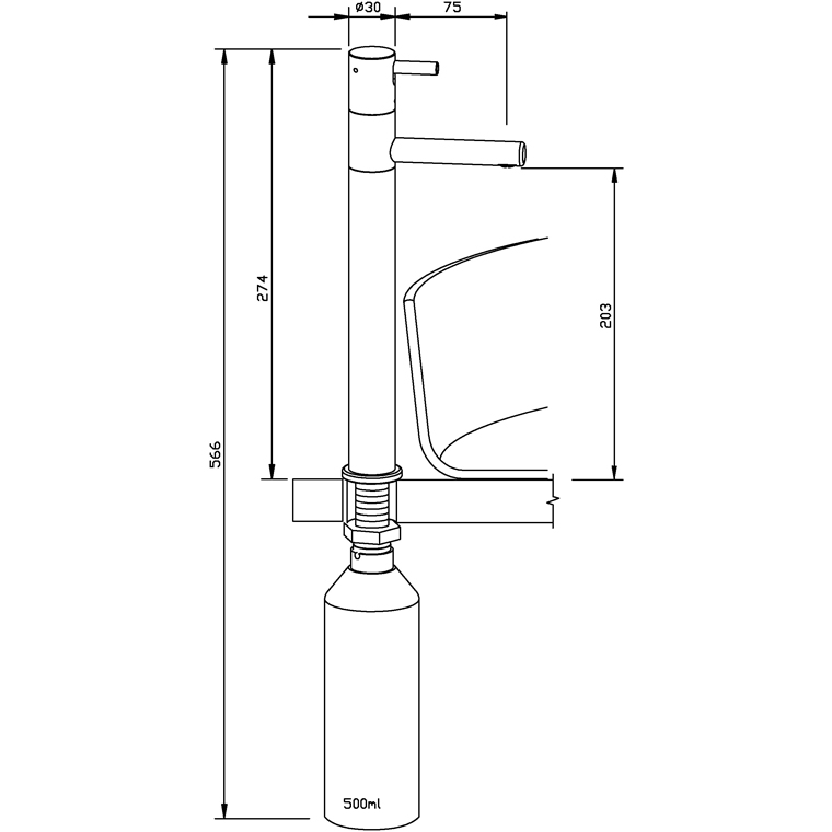931215 Дозатор мыла настольный из нержавеющей стали WP195-10 WAGNER_EWAR A-LINE Wagner Ewar  - Вид №1