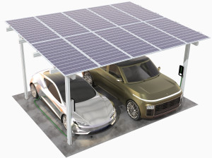 Алюминиевый навес с фотоэлектрическими модулями с рамкой