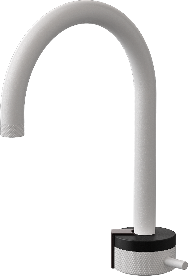 E-11502-R1MBK-L2GM-WT Однорычажный прогрессивный смеситель для раковины - излив 16см GRAFF MOD+