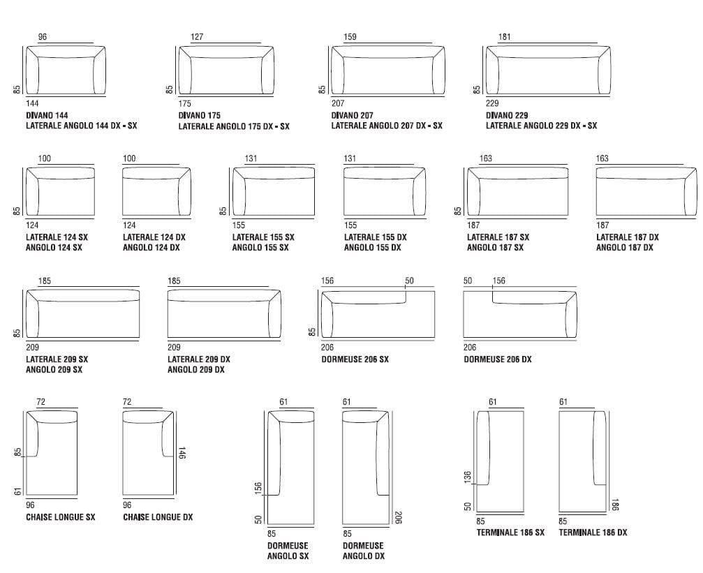 Съемный диван из ткани Verzelloni ARCH-00065212 - Вид №9