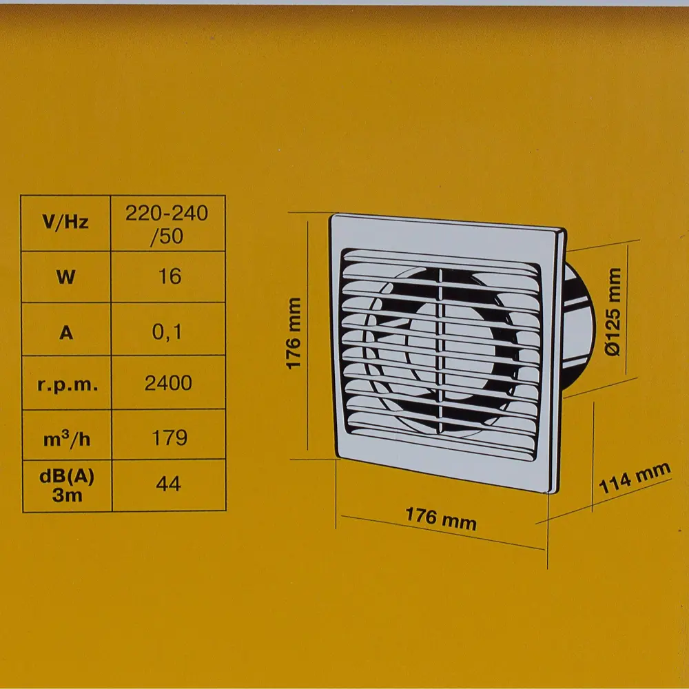 Вентилятор осевой вытяжной Домовент CB D125 мм 35 дБ 180 м³/ч цвет белый STLM-2061947 - Вид №4