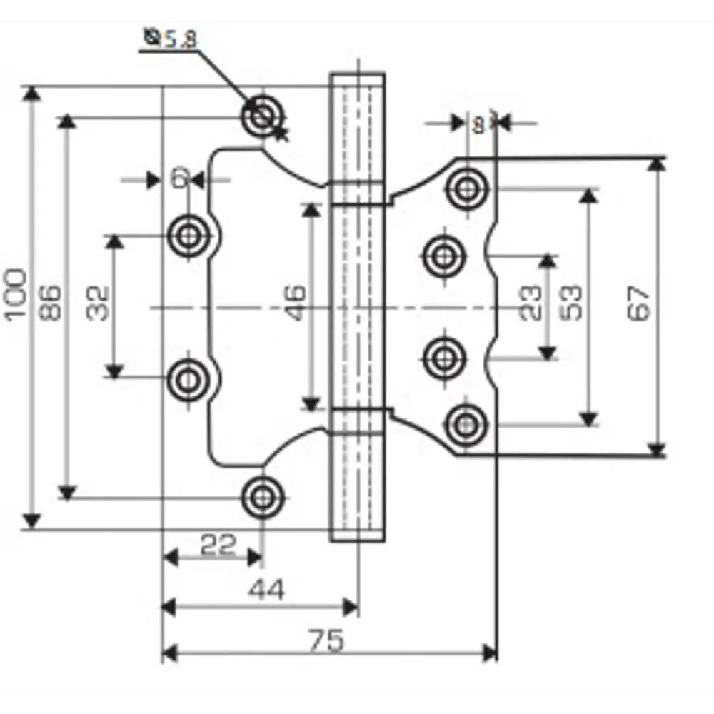 Santreyd Петля-бабочка для деревянных дверей 100×51 мм 82105975 STLM-0019070 - Вид №2