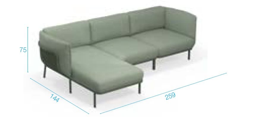 Ткань сад диван с полуостровом emu Cabla ARCH-00076765 - Вид №2