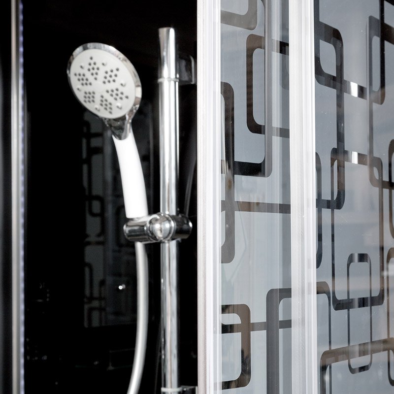 ЕМ1510 с электрикой (эл.) Душевая кабина DETO Серия EM BМ1510 N (без крыши) BLACK - Вид №20