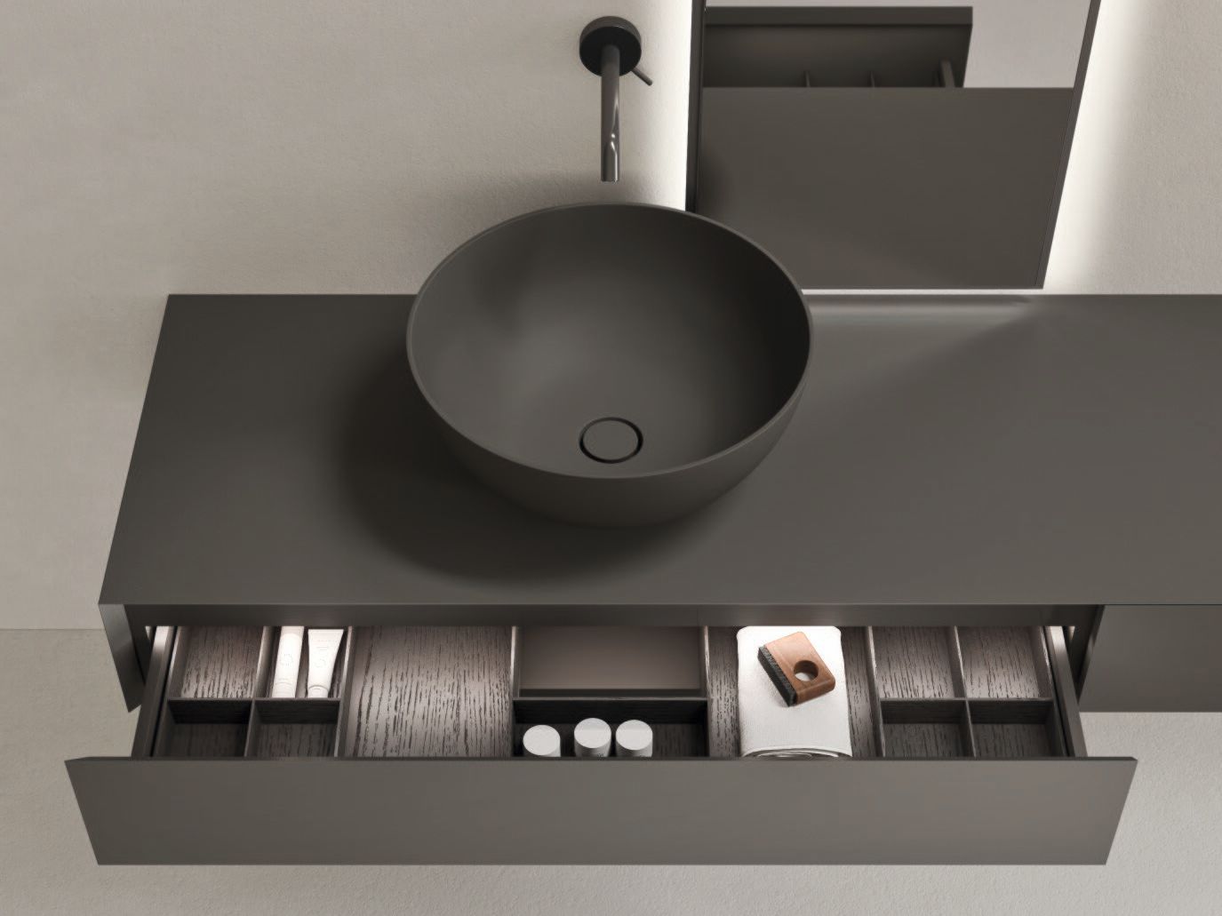 Дубовый подвесной умывальник с зеркалом Noorth Azuma ARCH-00091111